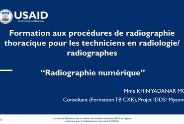 Image of first slide and title of French  version of module 4. Radiographie numerique