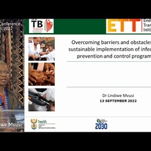 Embedded thumbnail for Overcoming barriers and obstacles to sustainable implementation of IPC program, Lindiwe Mvusi